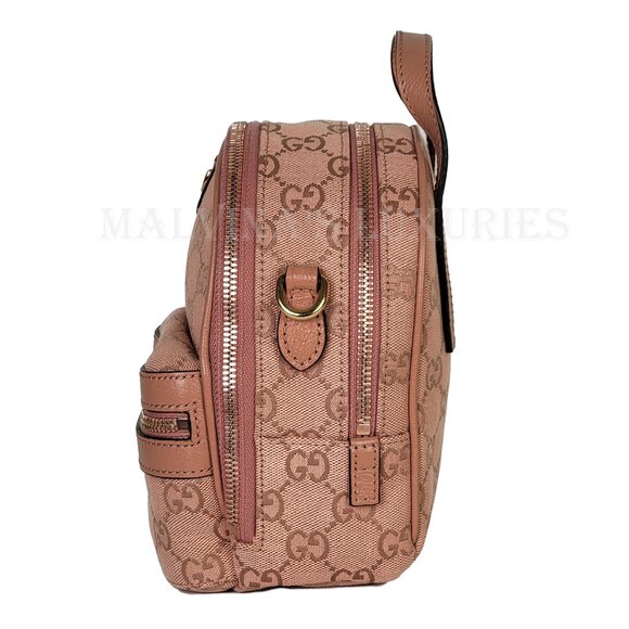 GUCCI BAG 739701 OPHIDIA MINI CROSSBODY PINK GG CANVAS ROSE HARDWARE - Picture 7 of 16